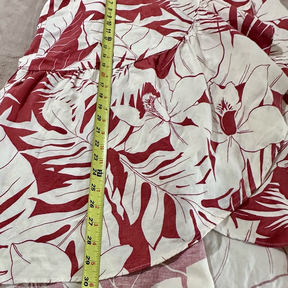 Madewell Linen-Blend Ruffle-Wrap Midi Skirt in Tropical Vacation Size:8 - Picture 10 of 11